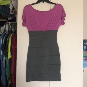 pink and green tight fitting dress